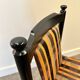 Set of 6 black lacquered chairs with the original 1970s fabric.