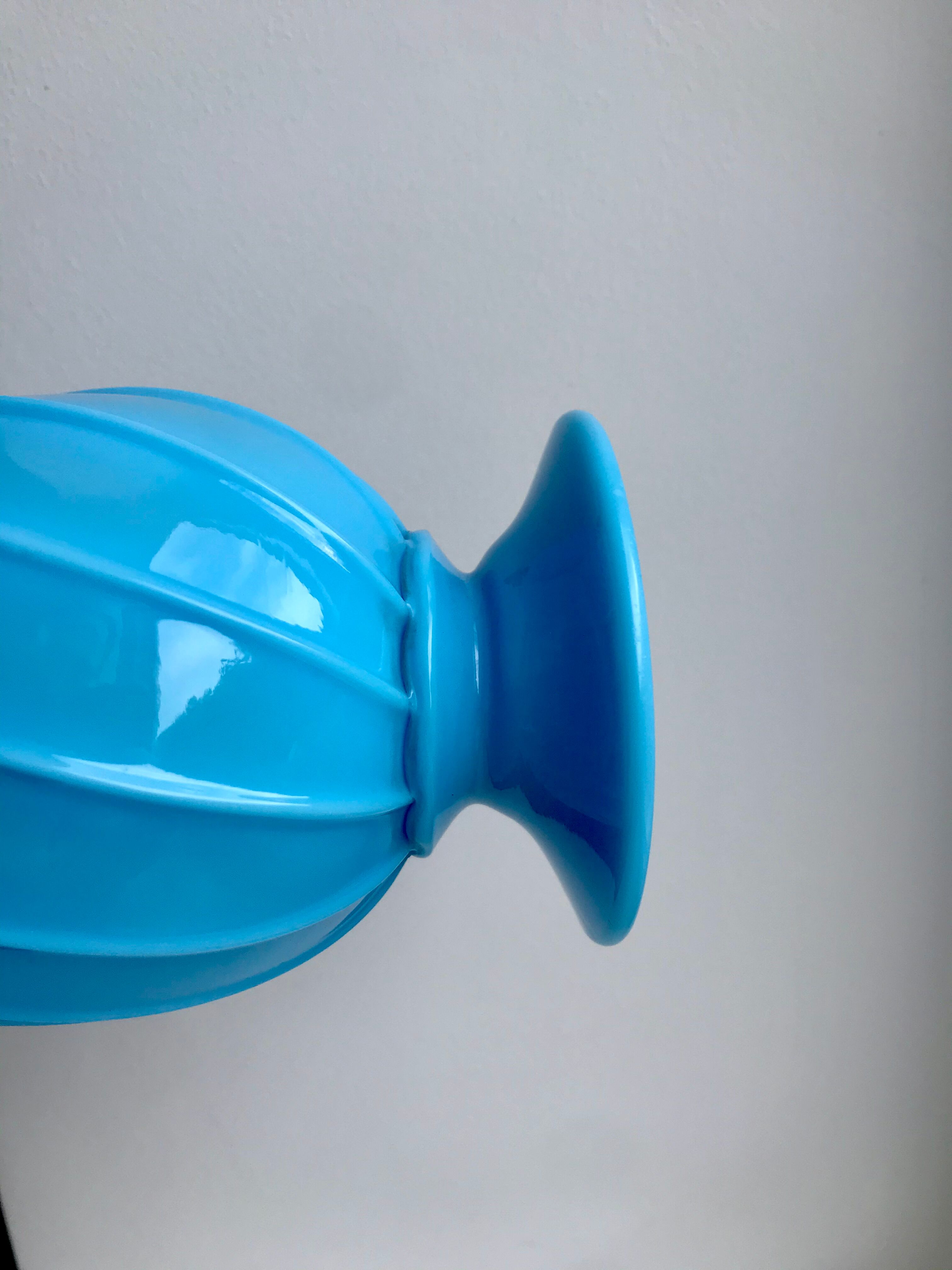 Turquoise blue opaline vase early twentieth century