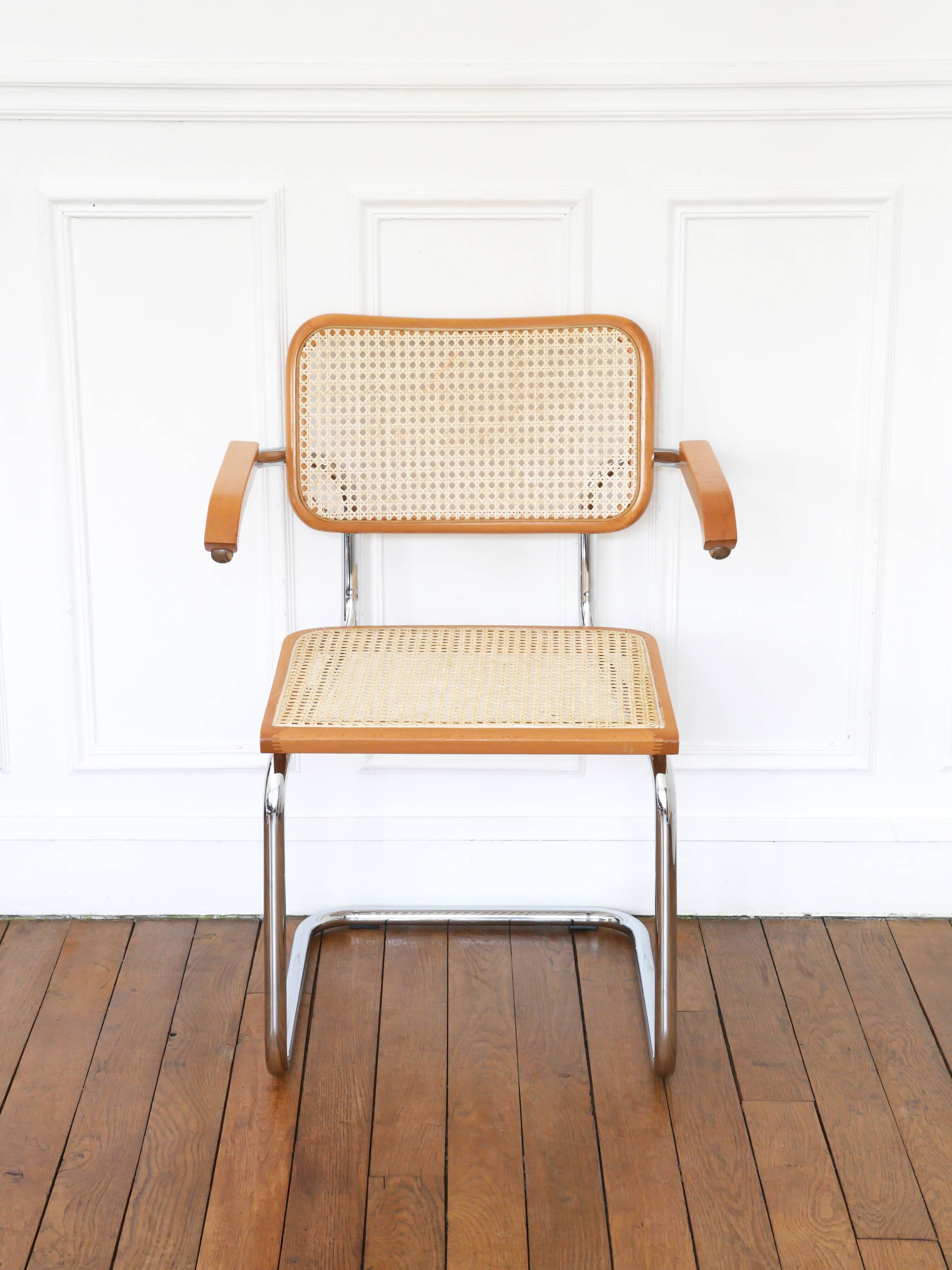 Cesca B64 Breuer armchair Made in Italy - Seat cane redone