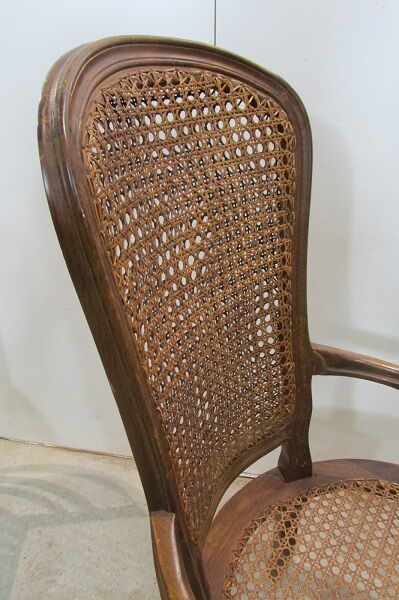 Fauteuil Louis XV canné