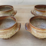 4 sandstone onion soup bowls