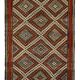 Grand Turkish Kilim Usak Vintage 200x327 cm Geometric Handwoven