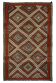 Grand Turkish Kilim Usak Vintage 200x327 cm Geometric Handwoven