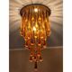 Contemporary Amber and Transparent-Gold Murano Glass “Big Drops” Flush Mount
