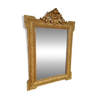 19th century wood and gilded stucco mirror