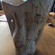Beige vase by vallauris with flower pattern - excellent condition