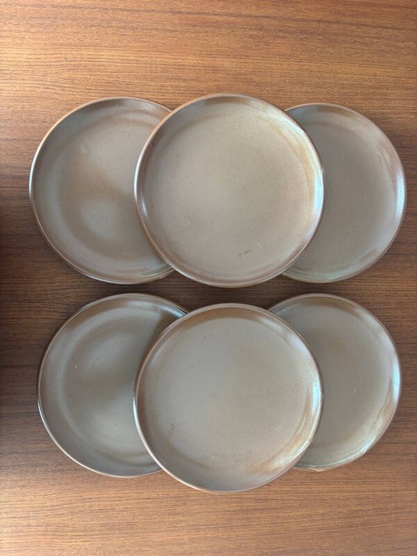 Lot de 6 assiettes Brenne Grès de France vintage – Service en grès bei