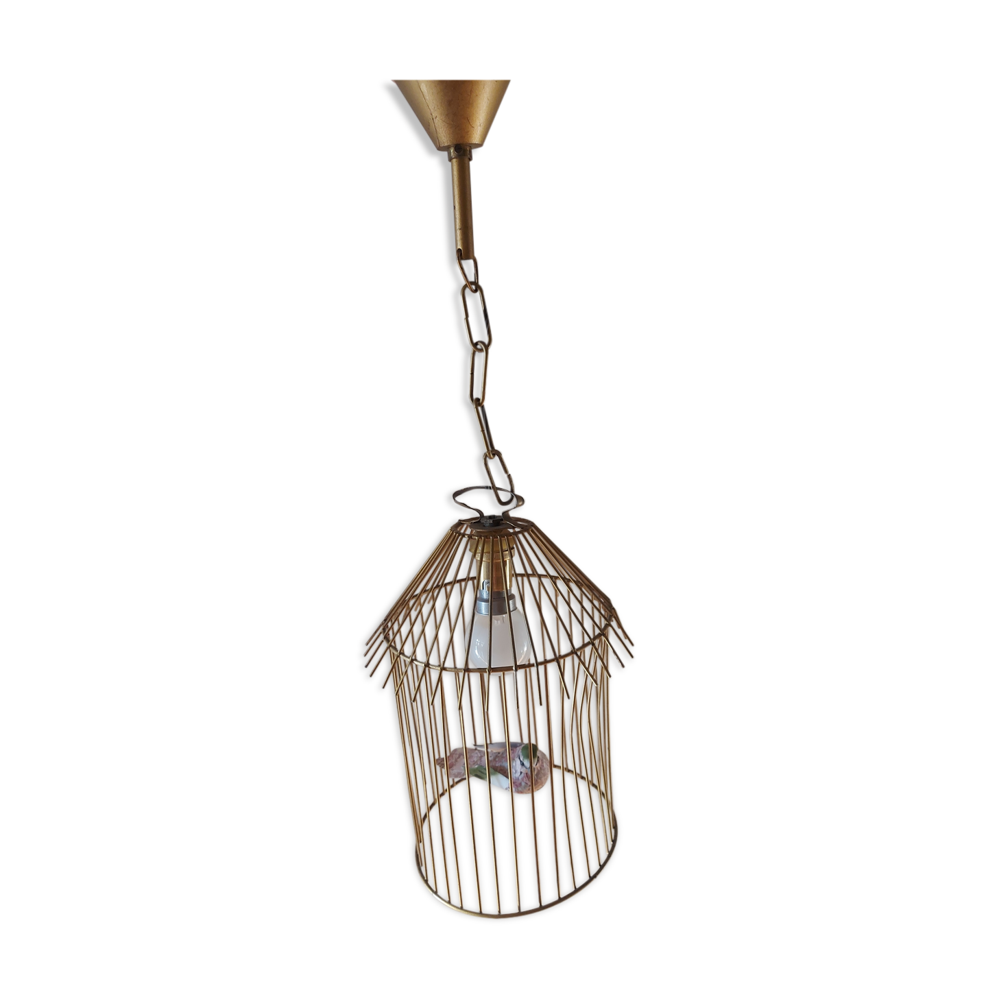 Vintage suspension in the shape of a bird cage