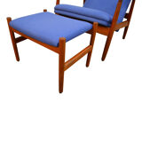 Vintage Danish design Søren Ladefoged teak loungechair and ottoman