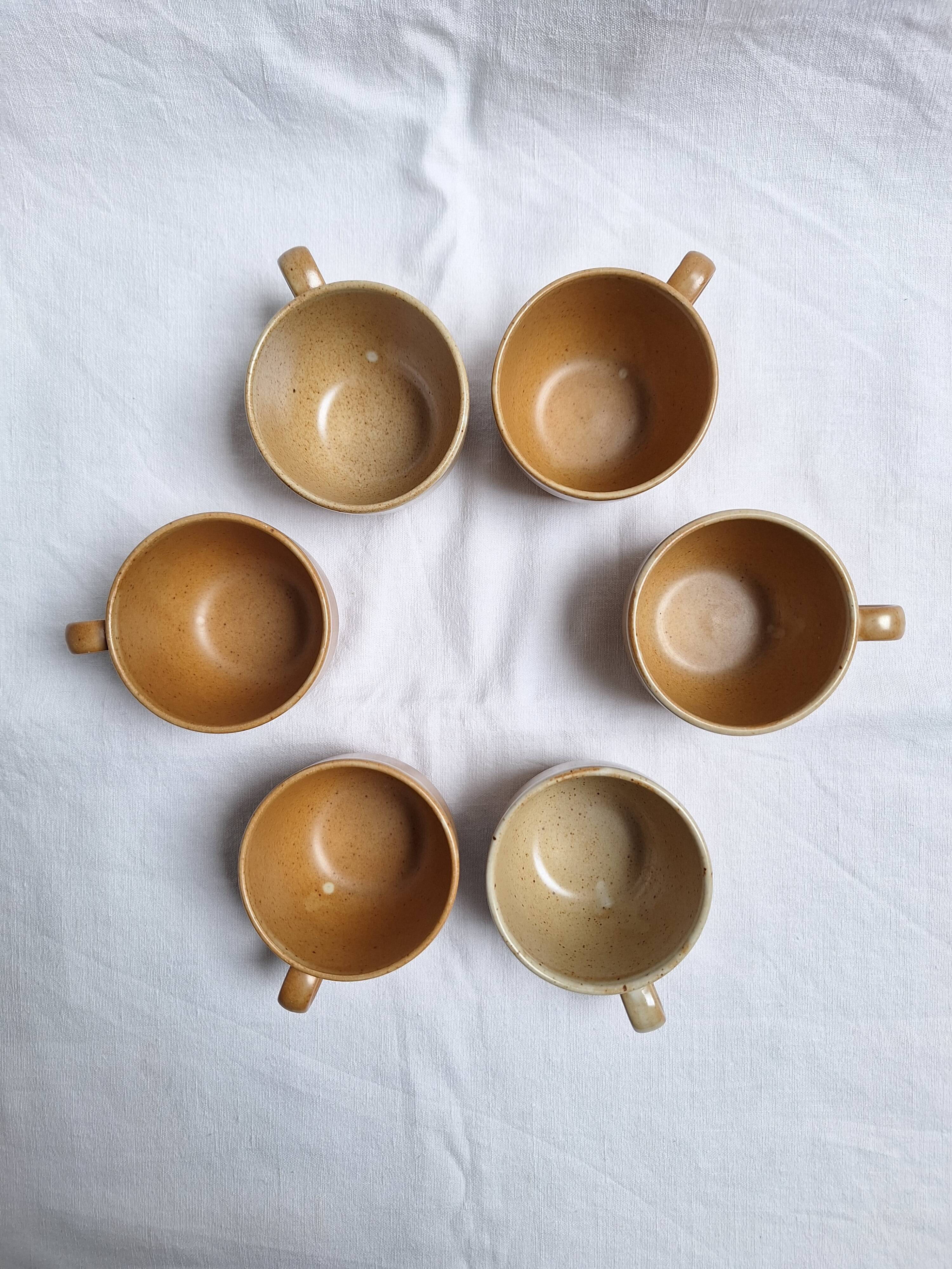 Vintage village stoneware mugs