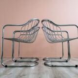 Ensemble de 4 chaises à manger chrome