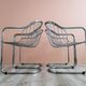 Set of 4 chrome wire dining chairs