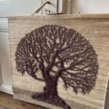 Large woven wall tapestry made of fibers Tree of Life