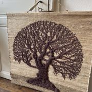 Large woven wall tapestry made of fibers Tree of Life