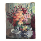 Bouquet of flowers, oil on canvas signed Dechamps (1887-1950)