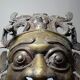 Vintage African bronze mask from Bamoun, Cameroon