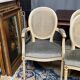 Set of four Louis XVI style chairs and two armchairs.