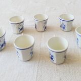 Vintage Porcelain Dinner Set 7 Small Cups with Horseman and Lasso Motif