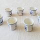 Vintage Porcelain Dinner Set 7 Small Cups with Horseman and Lasso Motif