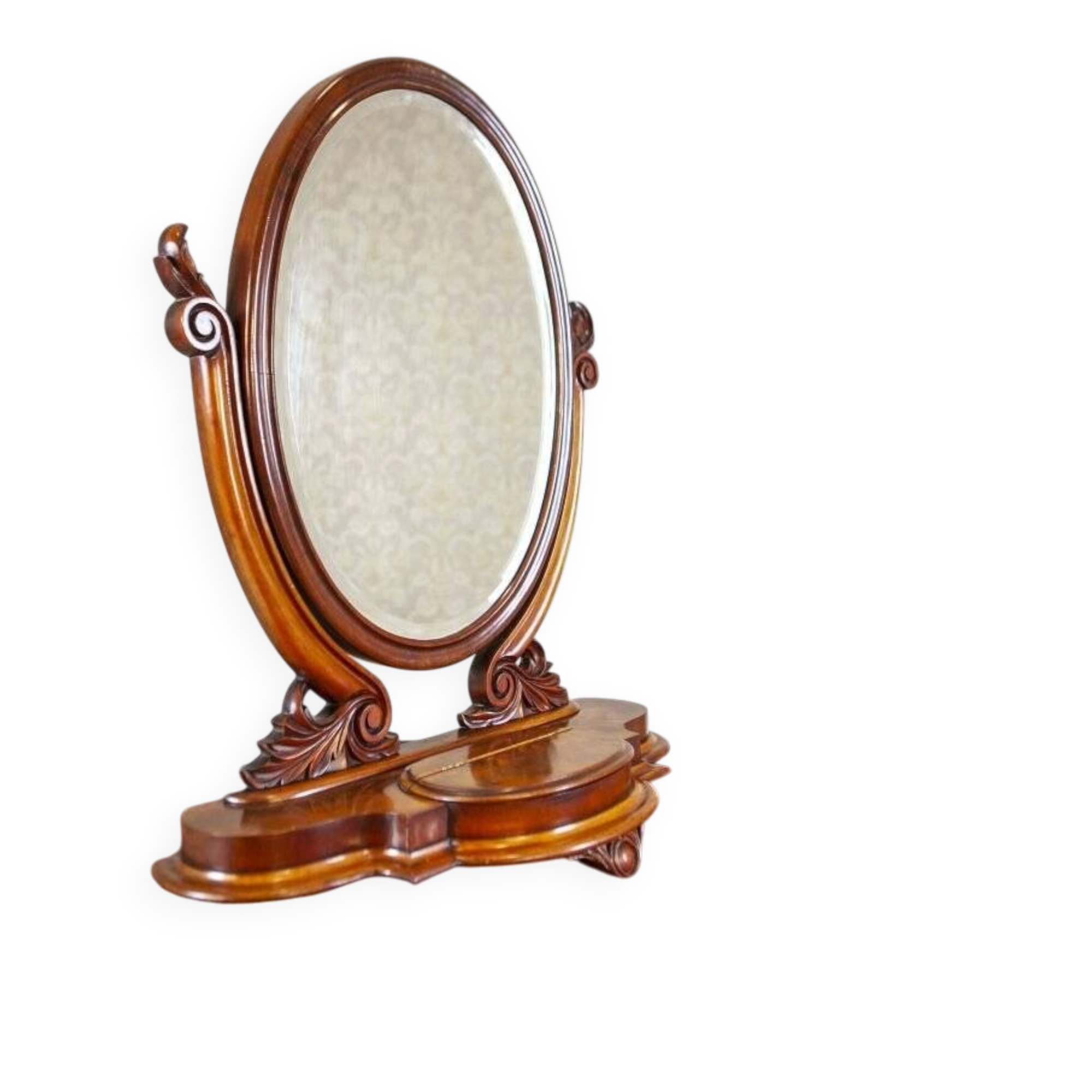 Early 20th Century Adjustable Mirror with Storage Compartment, 1890s