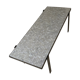 Black steel coffee table and small glass paste tiles