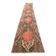 Tapis tribal vintage en laine, turc, étroit, en détresse, 353x54 cm