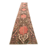 Distressed Turkish Narrow Runner 353x54 cm wool Vintage Tribal Rug