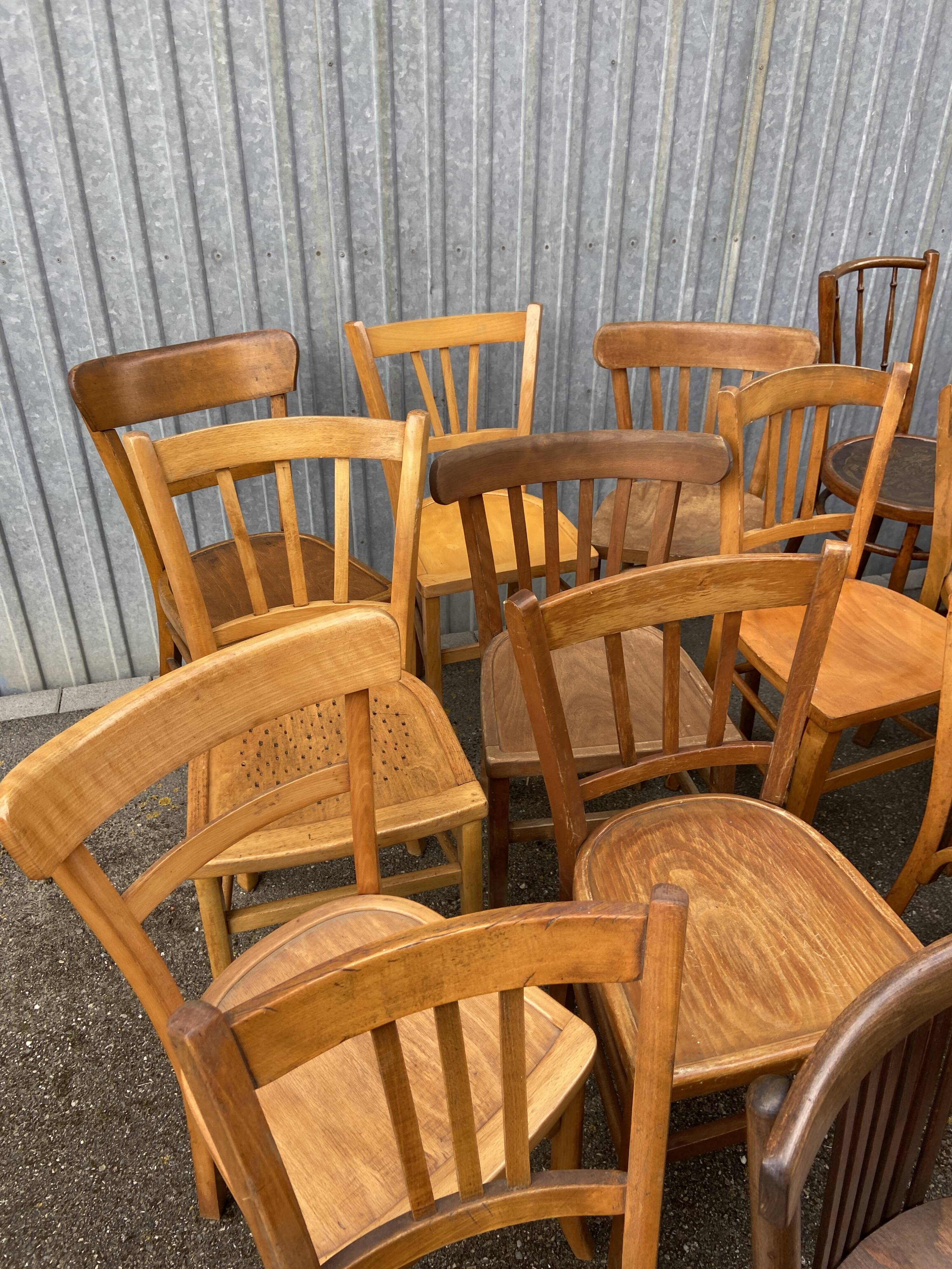 50 mismatched bistro chairs French Restaurant THonet mismatch wood bistro bentwood chairs baumann