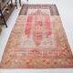 Tapis vintage antique rouge et crème 5x9 142x267 cm SK 19962