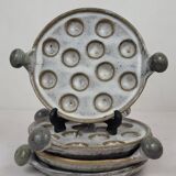 4 stoneware snail plates