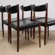 Set of 4 Scandinavian Danish chairs in rosewood and skai, 1960
