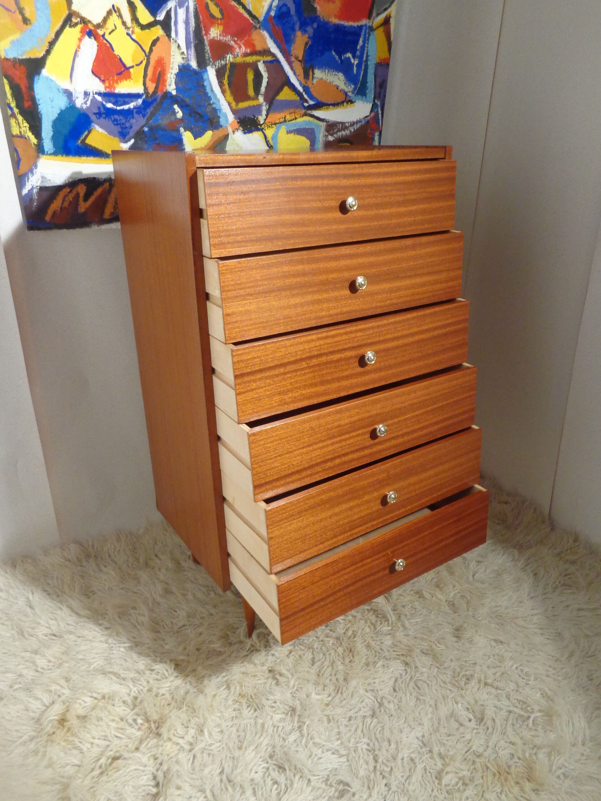 Vintage rag chest of drawers from the 60s stamped S.I.M.M.O.B