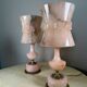 Lampes en albâtre rose années 60 (X2)