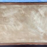 oil on canvas - Marine, Battleship on rough sea, signed Poncelet