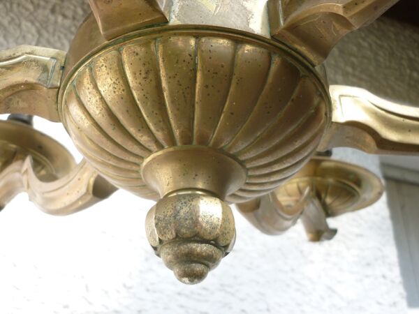 Lustre ancien en cuivre et laiton