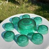 Service à dessert en verre vert Arcoroc