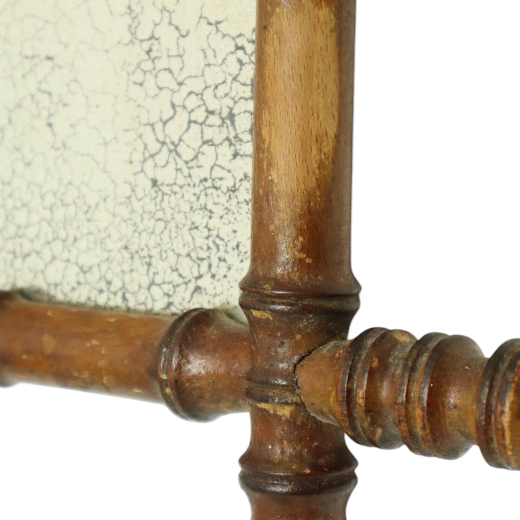 Antique Wooden Faux Bamboo Mirror France 40x34cm