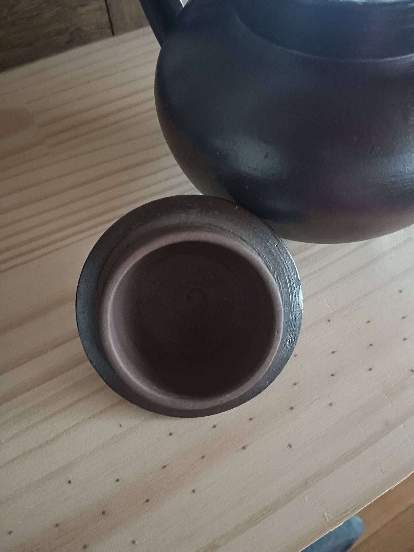 Vintage brown glazed earthenware teapot by Jean Dubost