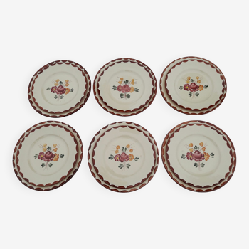 Set of 12 plates faience Longchamp model Agen