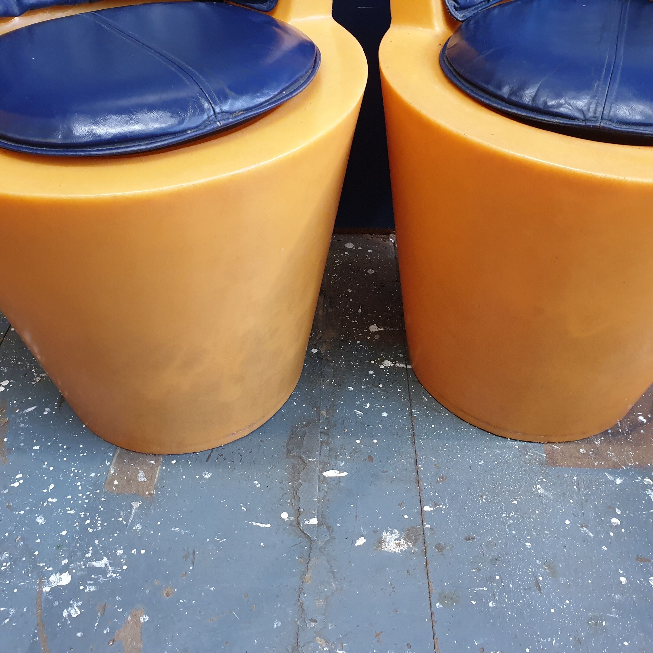 Pair of Tom Dixon orange tub chairs 1990s