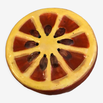 Salière vintage en forme d'orange marquée ermetic