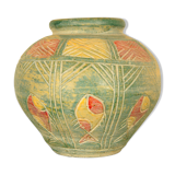 Scarified pansu terracotta vase
