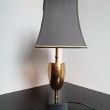 Nautilus brass lamp with black marble base