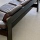 Brutalist sofa in brown leather by Harry de Groot for Leolux, 1970.