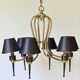 1950 six-armed brass cage chandelier