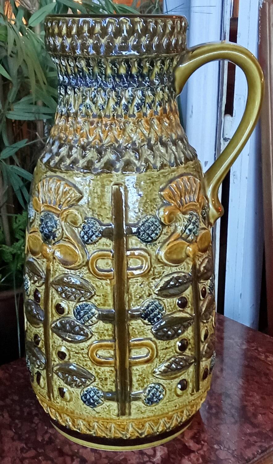 Antique large West Germany ceramic pitcher