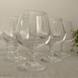 Cognac glasses in vintage arque crystal octagonal foot
