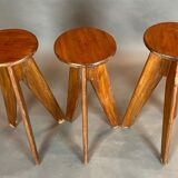 Set of 3 brutalist bar stools