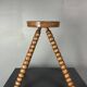 Midcentury bobbin wood turned farm house stool, France ca 1960s