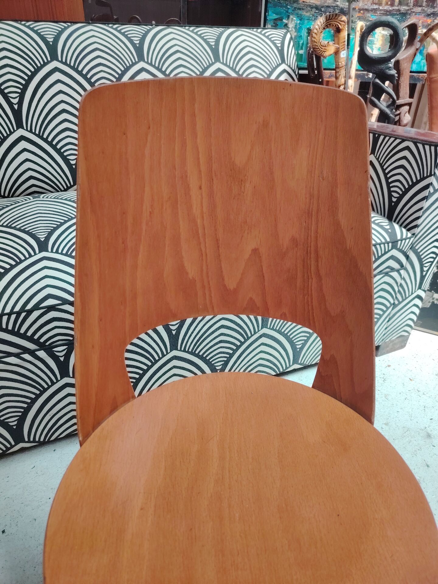 Pair of Scandinavian chairs with round seats, 1950s